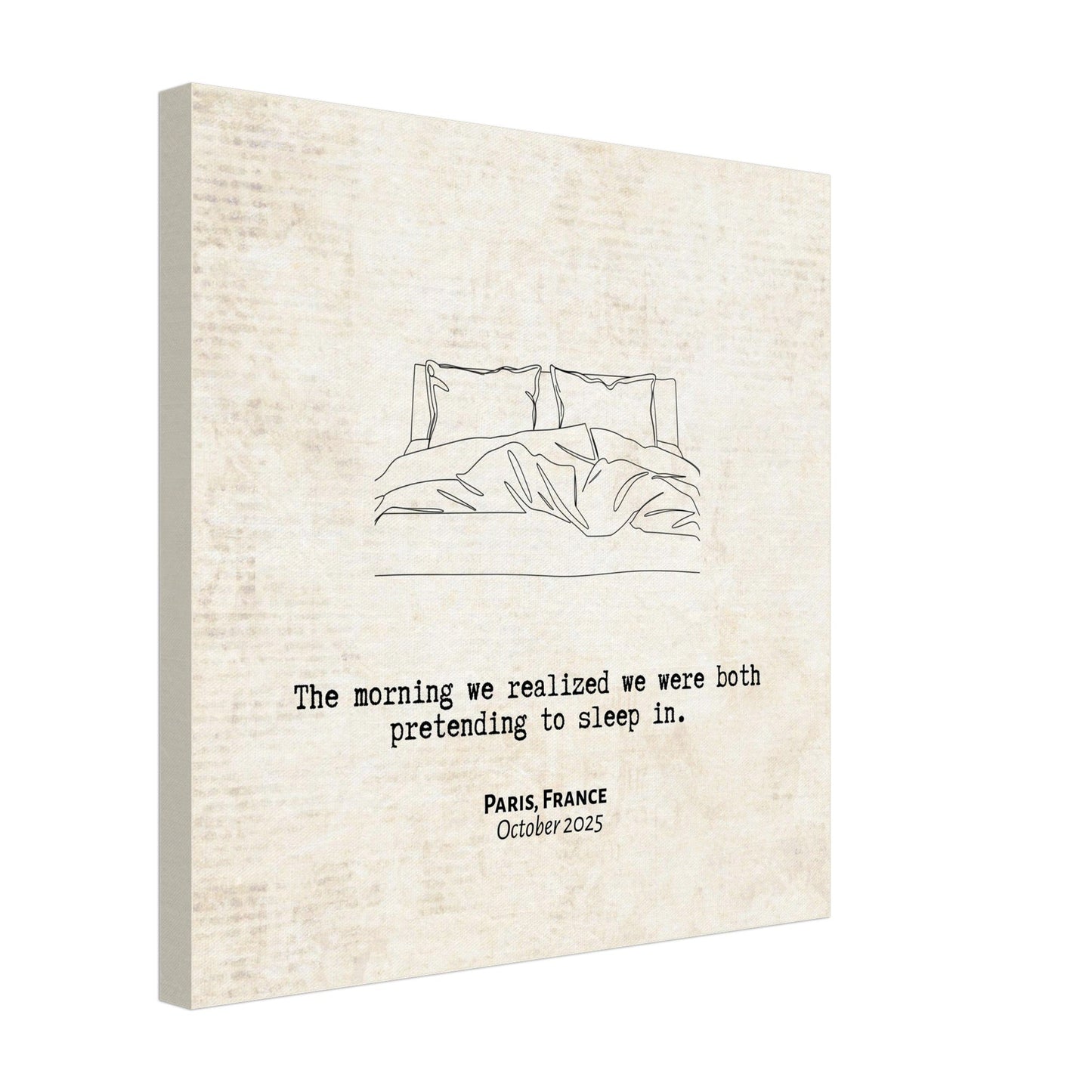 "Pretending to Sleep In" - Personalized Travel Micro Memory Canvas - Out of Office Outfitters - 