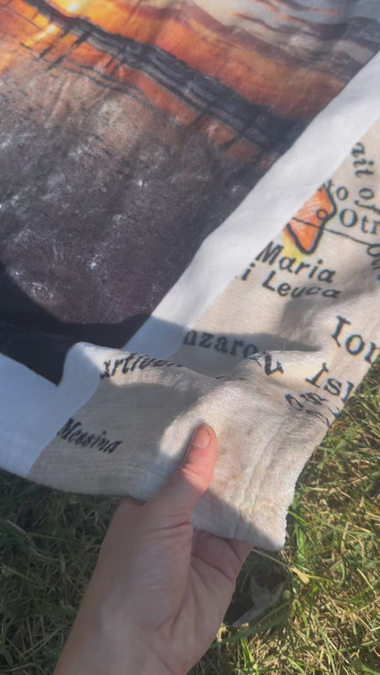 Cozy Plush Personalized Handwritten Postcard and Photo Travel Keepsake Blanket