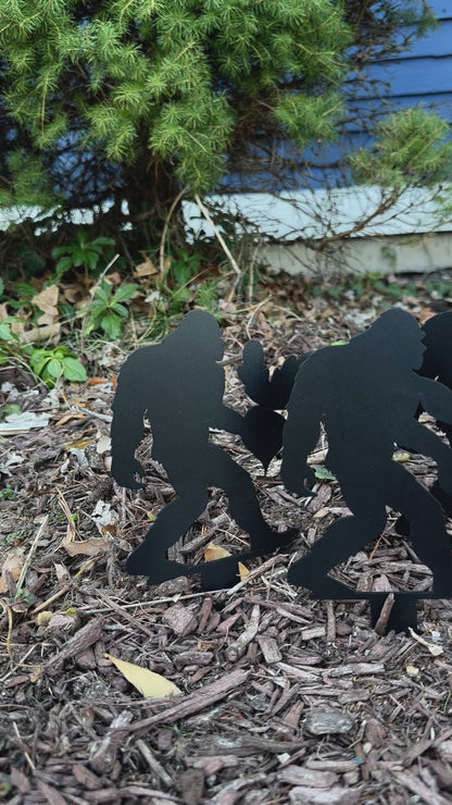 Sasquatch Holding Veggie Metal Garden Row Marker