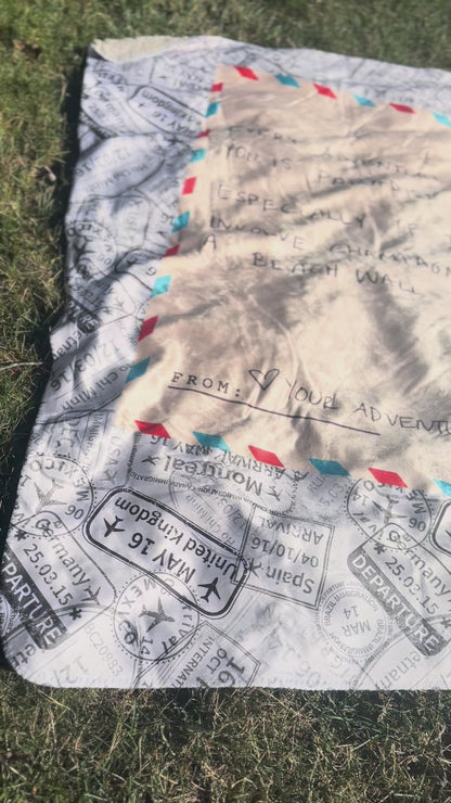 Warm Sherpa Postcard Blanket Featuring Your Handwritten Message