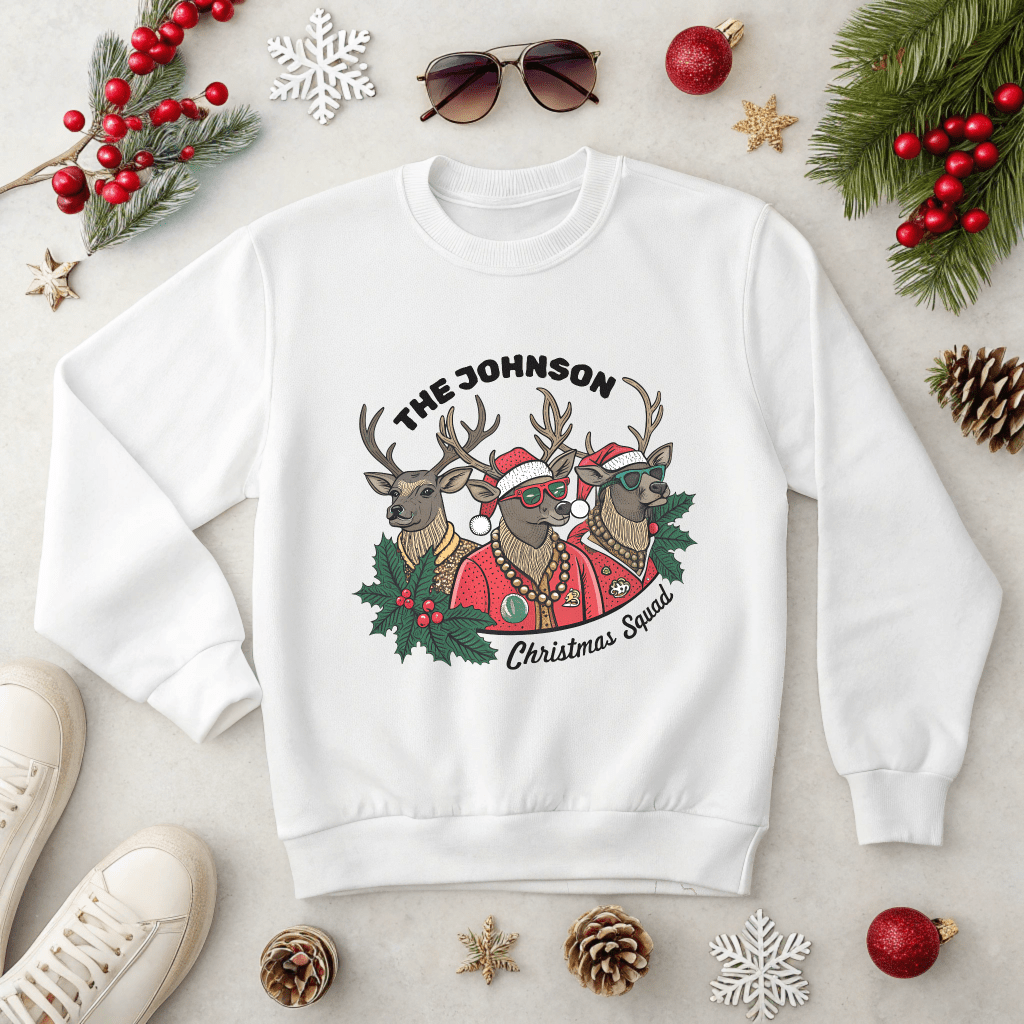 Reindeer Squad Christmas Sweatshirt - Out of Office Outfitters - Sweatshirt