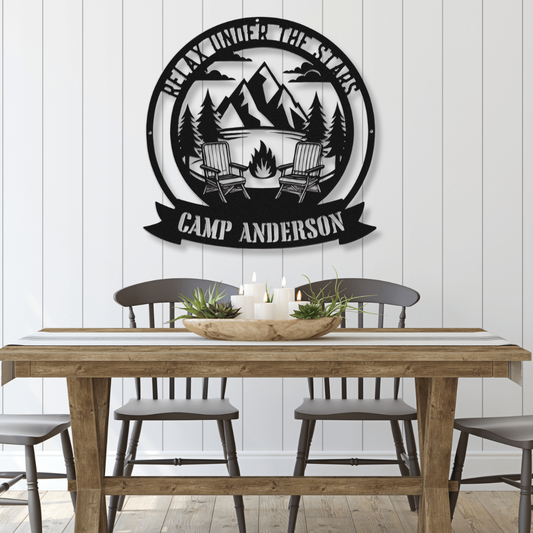 Relax Under the Stars Metal Wall Art - Out of Office Outfitters - Die - Cut Sign