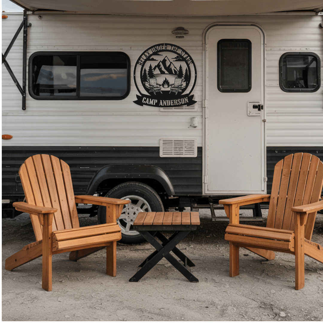 Relax Under the Stars Metal Wall Art - Out of Office Outfitters - Die - Cut Sign