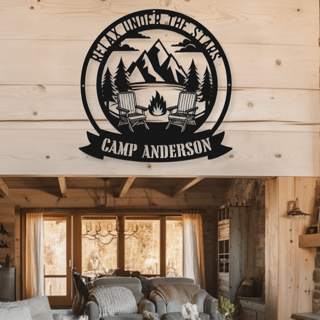 Relax Under the Stars Metal Wall Art - Out of Office Outfitters - Die - Cut Sign