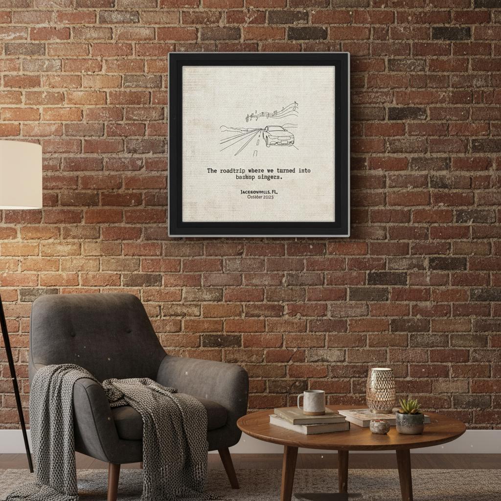 "Roadtrip Backup Singers" - Personalized Travel Micro Memory Framed Canvas - Out of Office Outfitters - Print Material