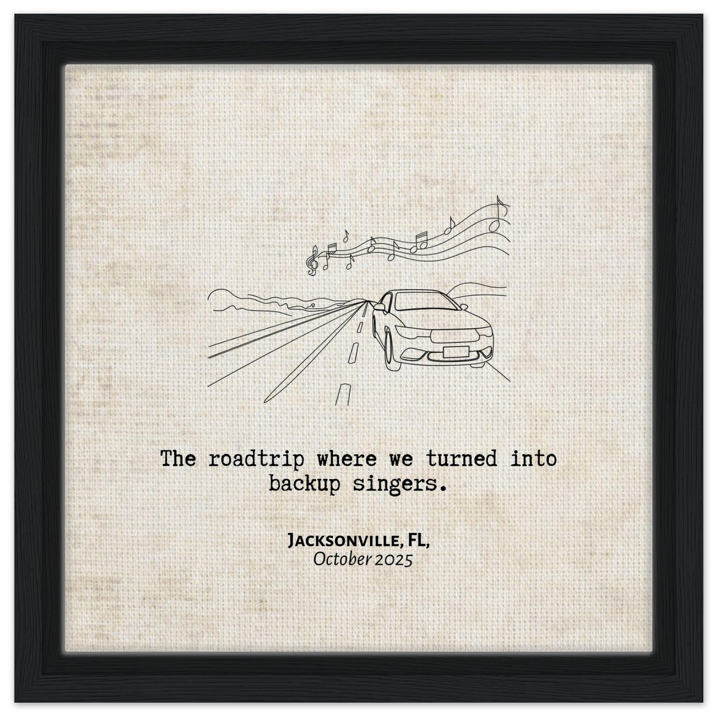 "Roadtrip Backup Singers" - Personalized Travel Micro Memory Framed Canvas - Out of Office Outfitters - Print Material