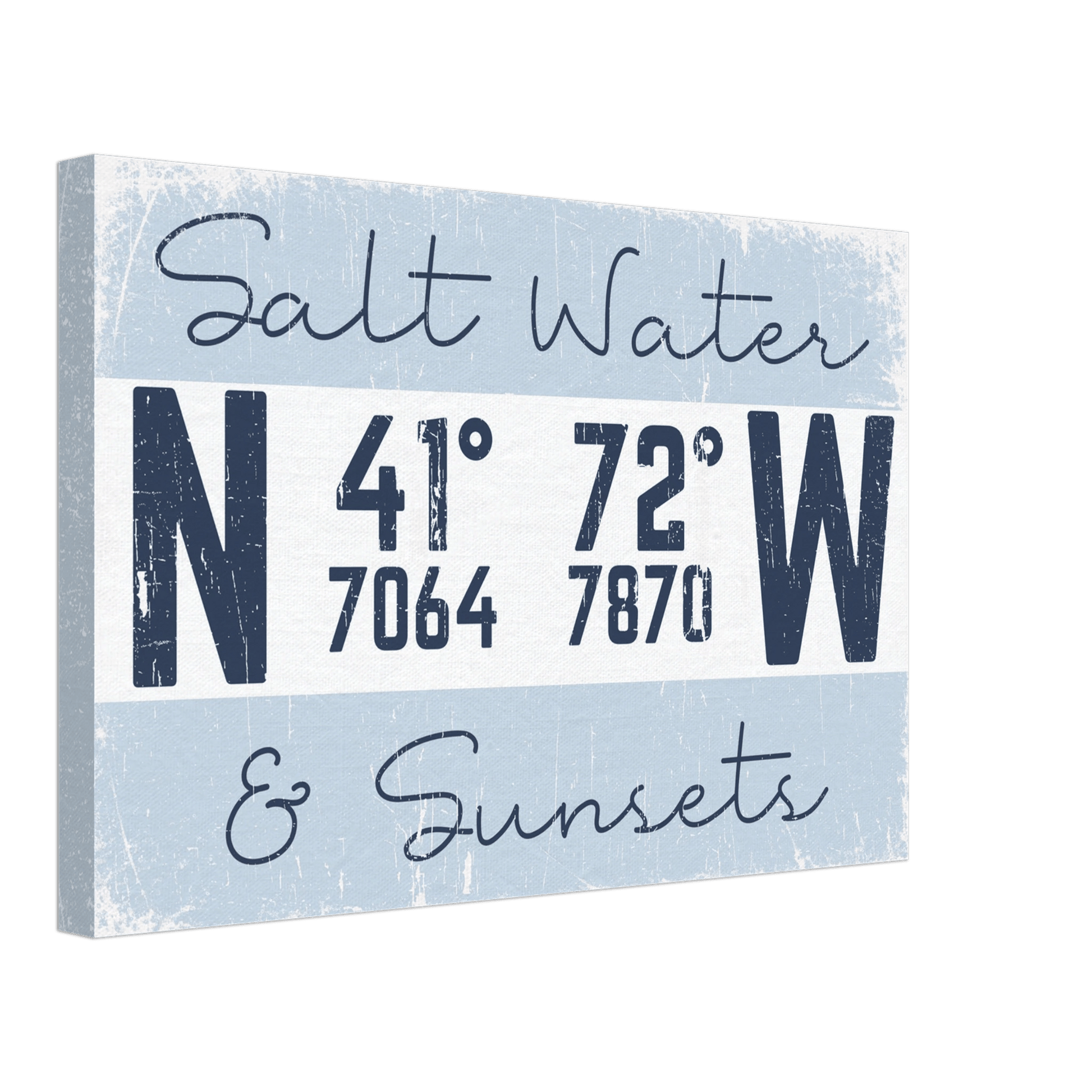 Salt Water & Sunsets Coordinates Canvas Wall Art - Out of Office Outfitters - Print Material