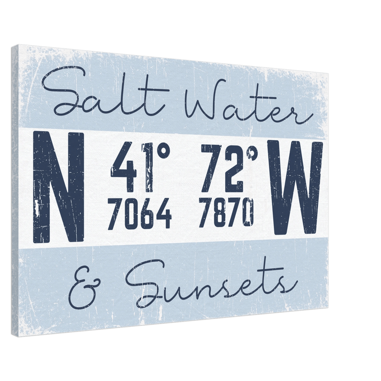 Salt Water & Sunsets Coordinates Canvas Wall Art - Out of Office Outfitters - Print Material