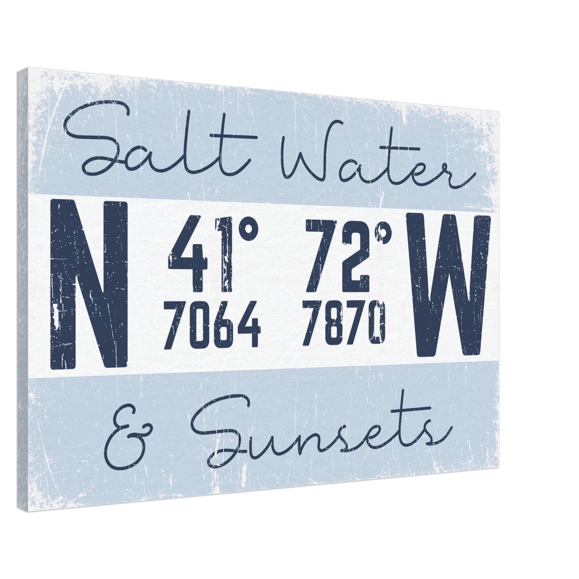 Salt Water & Sunsets Coordinates Canvas Wall Art - Out of Office Outfitters - Print Material