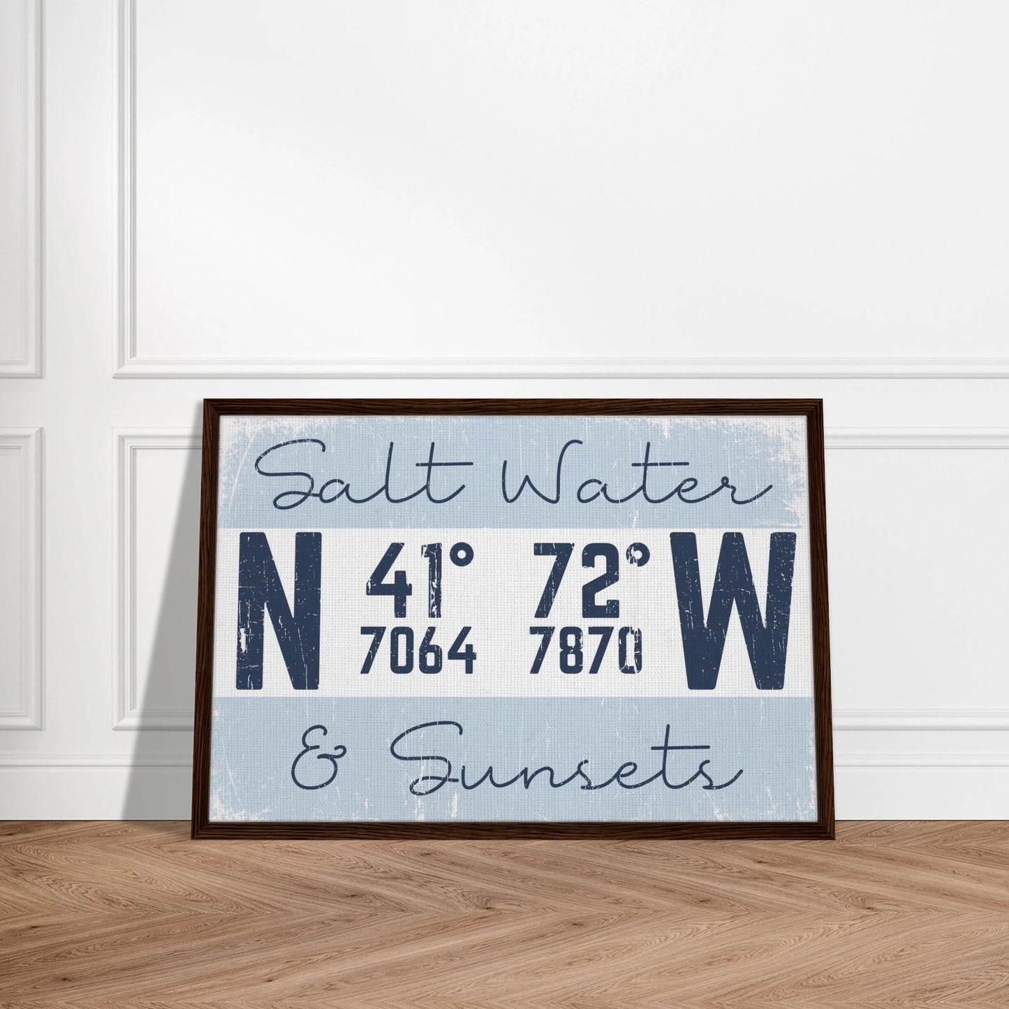 Salt Water & Sunsets Coordinates Canvas Wall Art - Out of Office Outfitters - Print Material