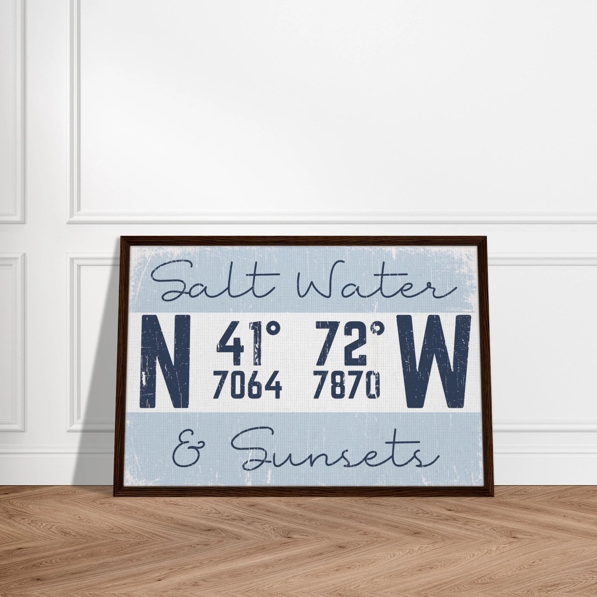 Salt Water & Sunsets Coordinates Canvas Wall Art - Out of Office Outfitters - Print Material