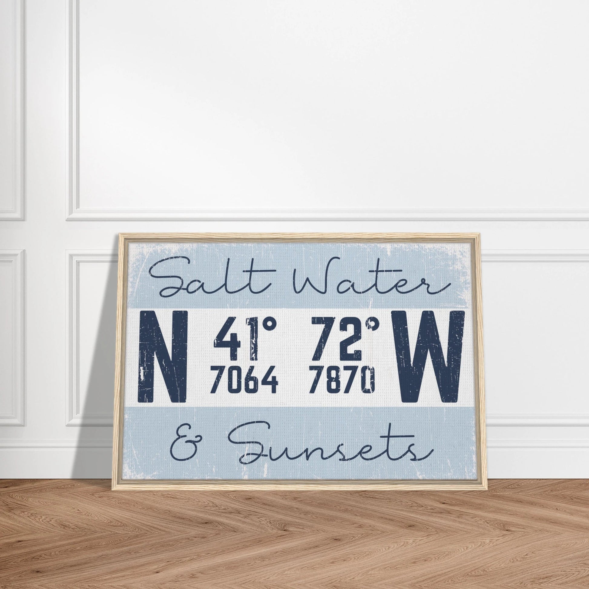 Salt Water & Sunsets Coordinates Canvas Wall Art - Out of Office Outfitters - Print Material