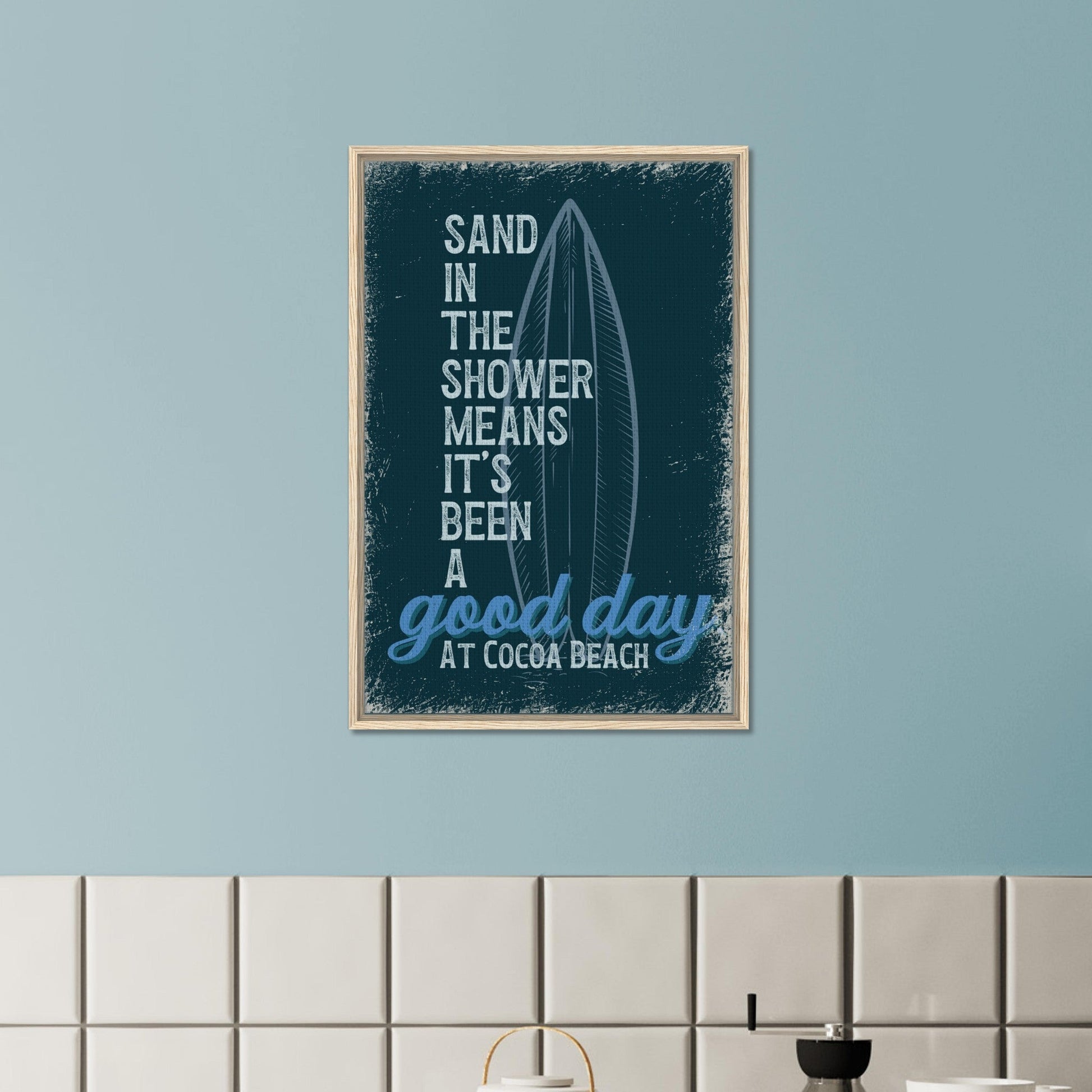 Sand in the Shower Framed Canvas - Out of Office Outfitters - Print Material