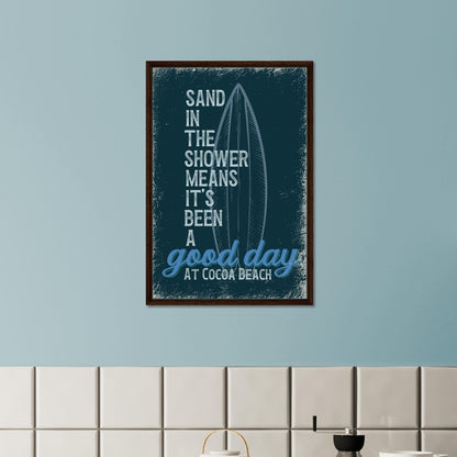 Sand in the Shower Framed Canvas - Out of Office Outfitters - Print Material
