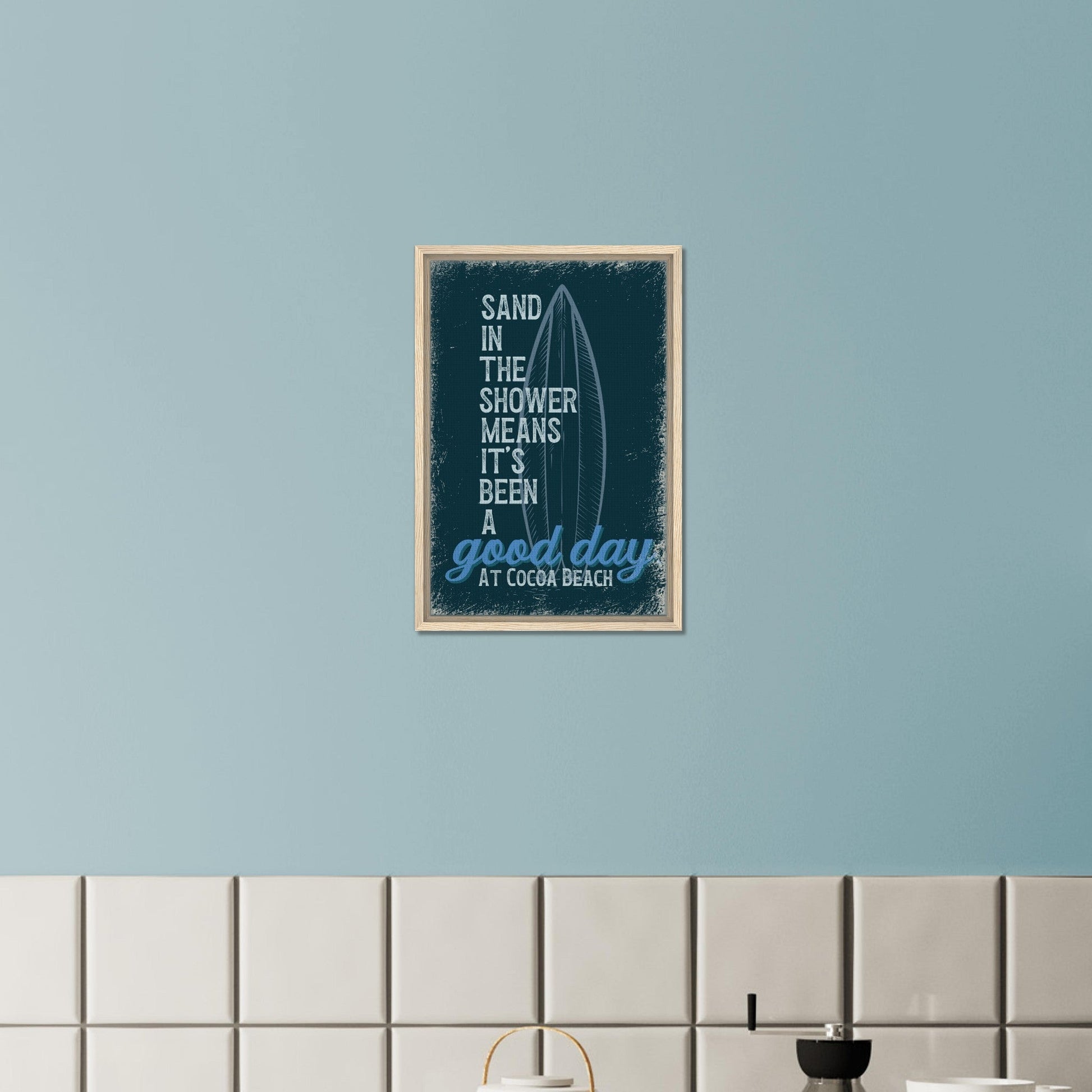 Sand in the Shower Framed Canvas - Out of Office Outfitters - Print Material