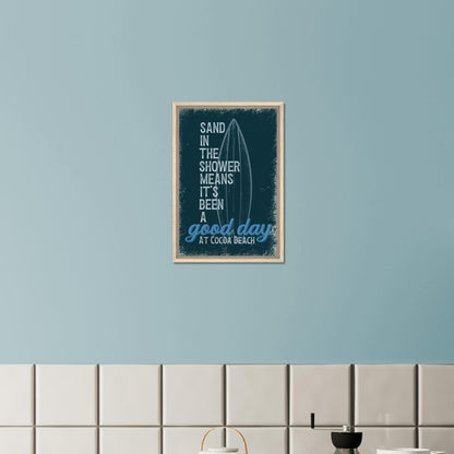 Sand in the Shower Framed Canvas - Out of Office Outfitters - Print Material