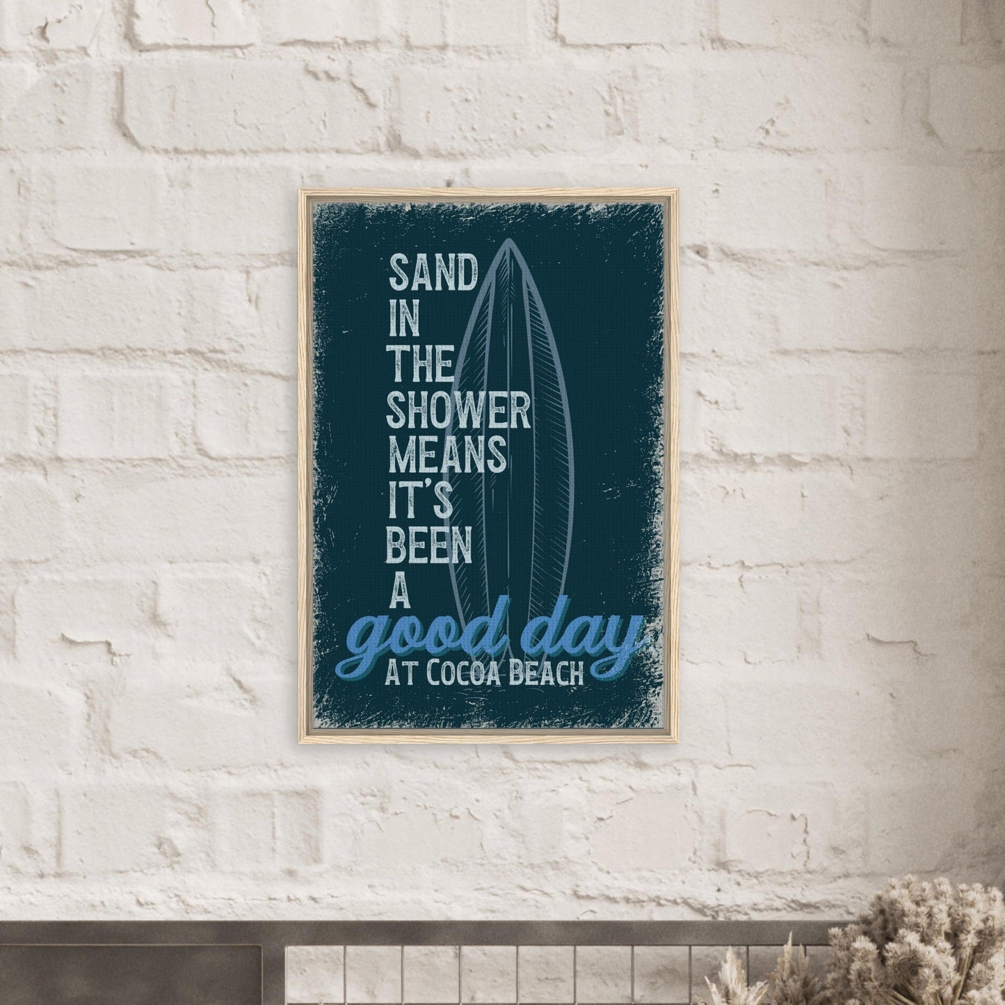 Sand in the Shower Framed Canvas - Out of Office Outfitters - Print Material
