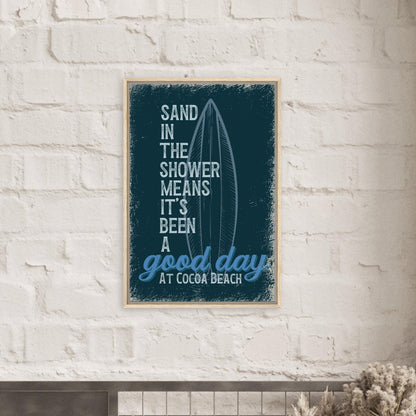 Sand in the Shower Framed Canvas - Out of Office Outfitters - Print Material
