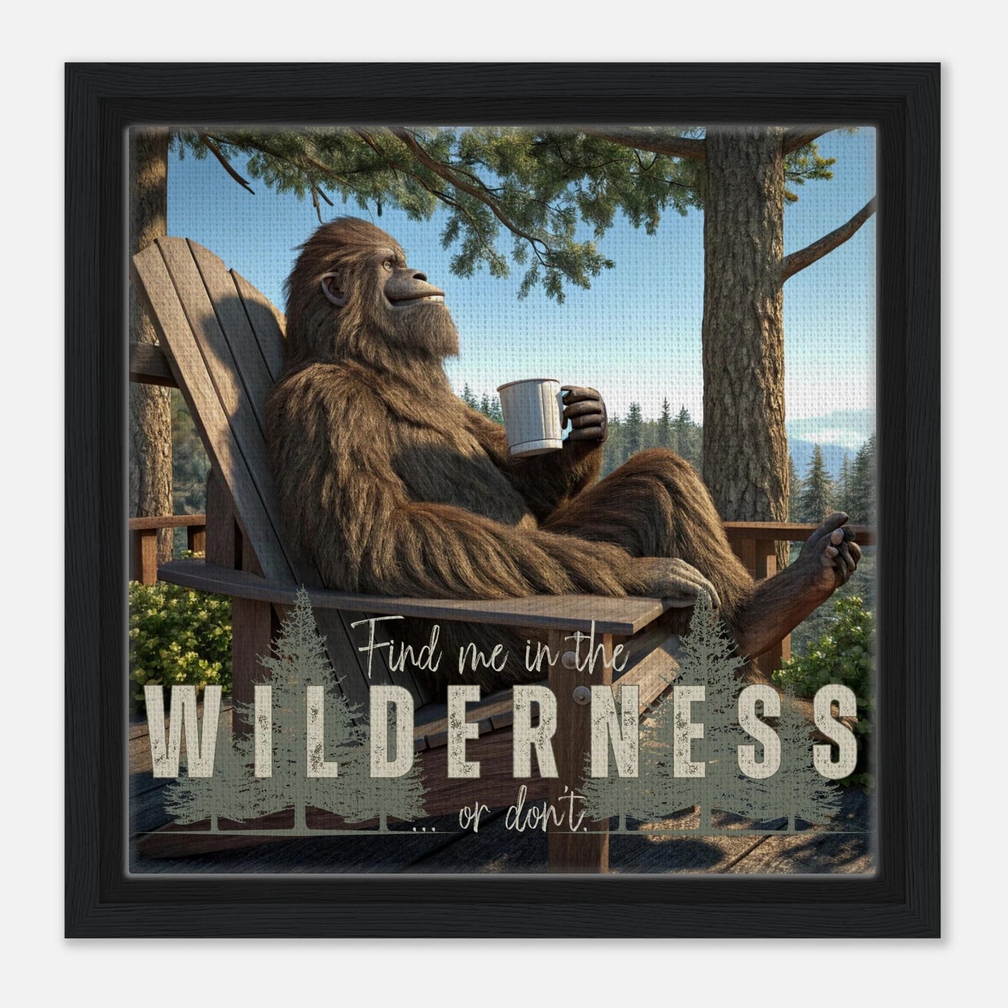 Sasquatch Find Me in the Wilderness Canvas Wall art - Out of Office Outfitters - Print Material