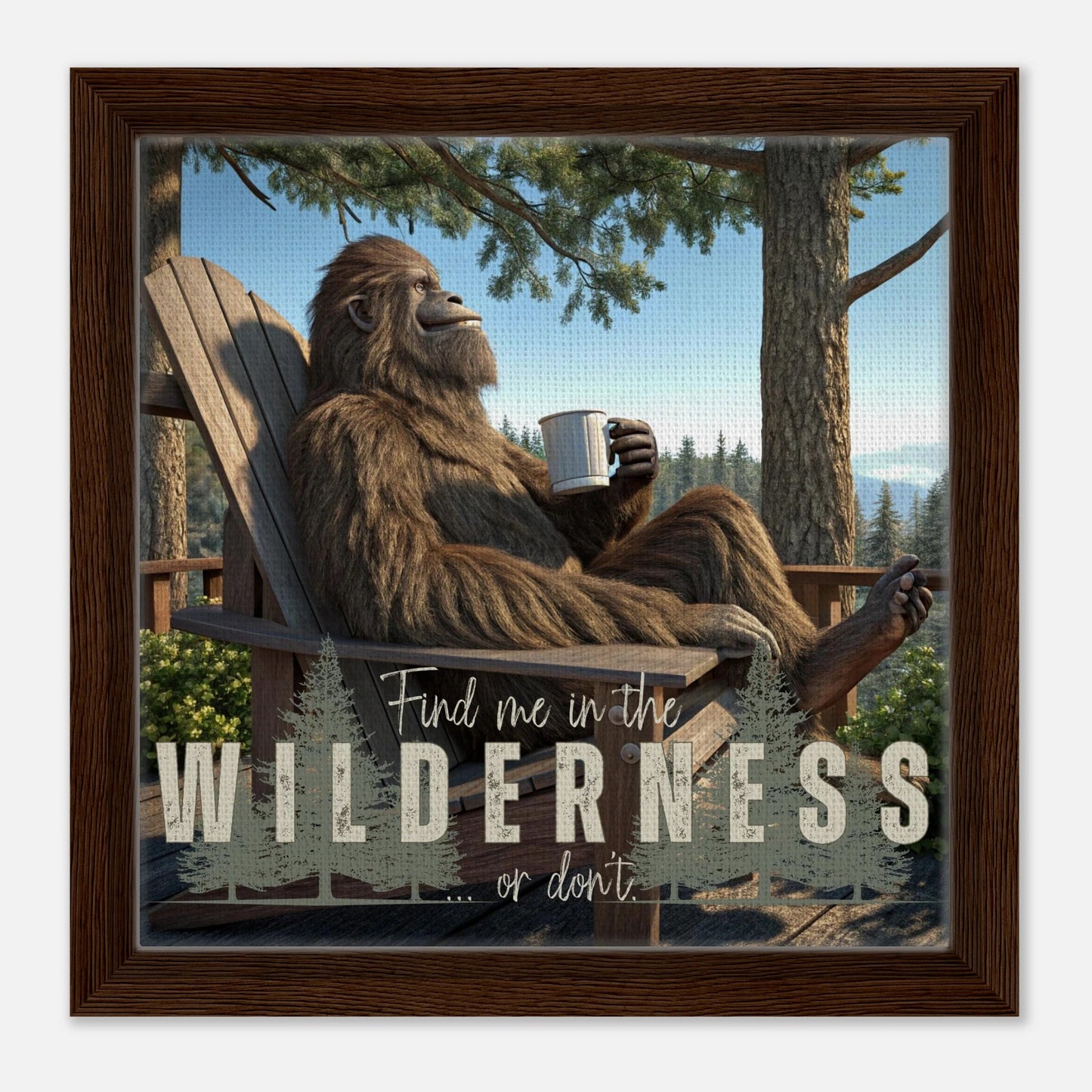 Sasquatch Find Me in the Wilderness Canvas Wall art - Out of Office Outfitters - Print Material