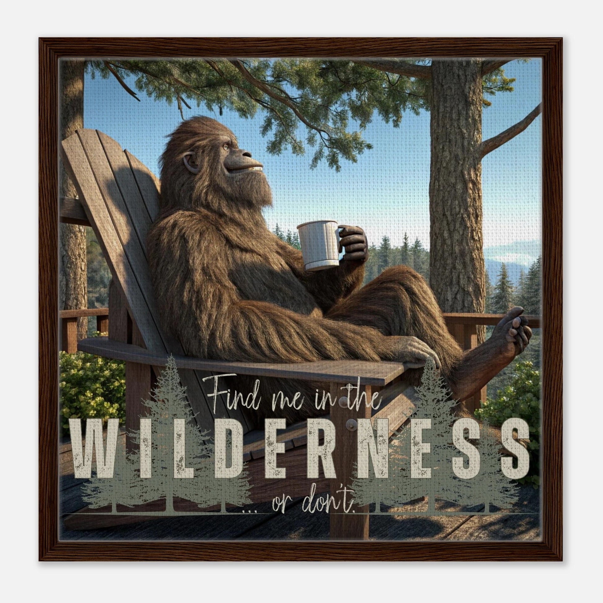 Sasquatch Find Me in the Wilderness Canvas Wall art - Out of Office Outfitters - Print Material