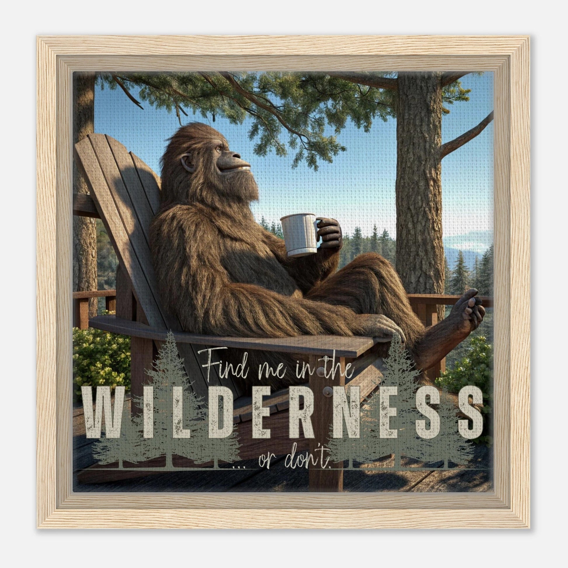 Sasquatch Find Me in the Wilderness Canvas Wall art - Out of Office Outfitters - Print Material