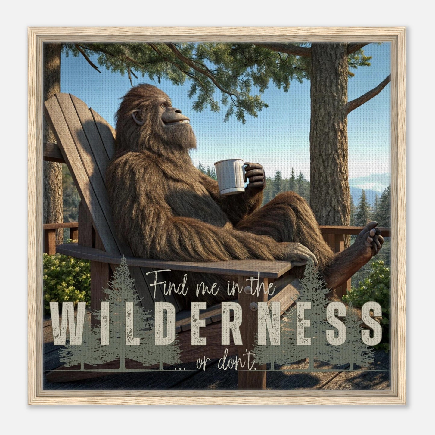 Sasquatch Find Me in the Wilderness Canvas Wall art - Out of Office Outfitters - Print Material