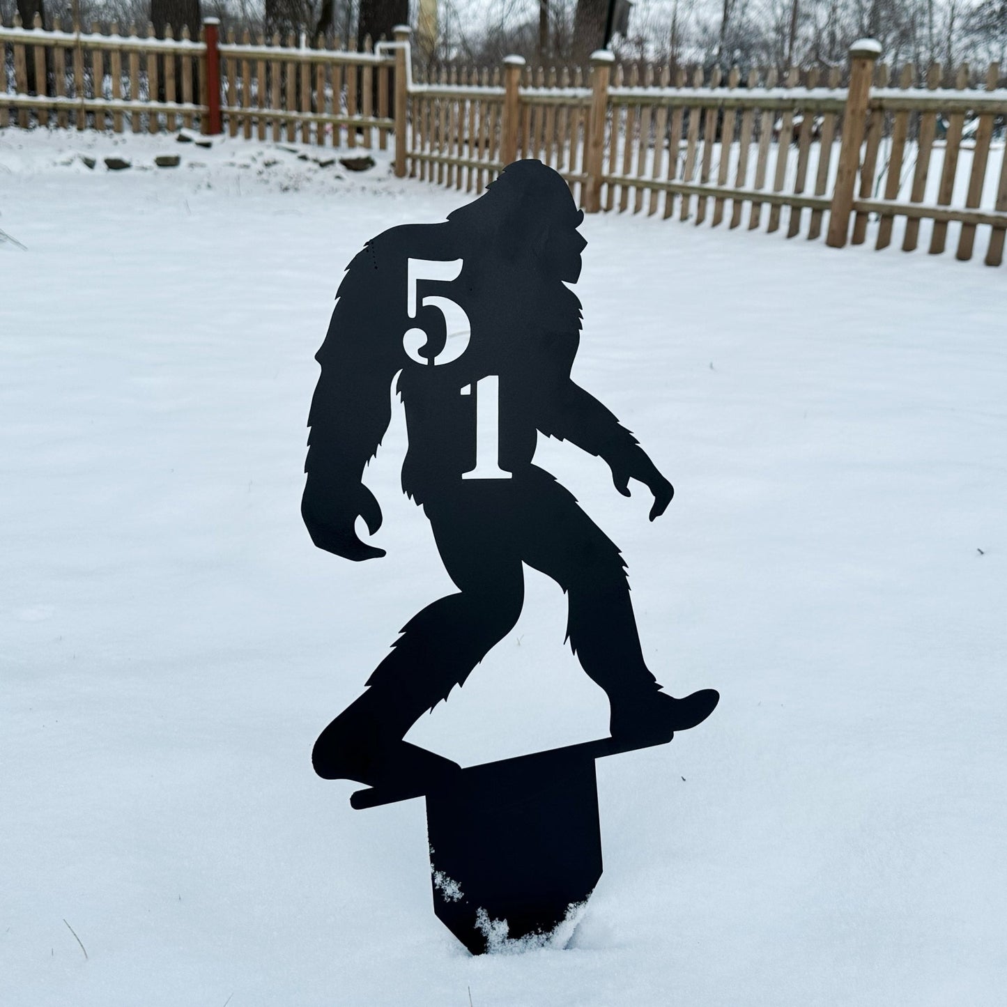 Sasquatch House Number Ground Stake Address Sign - Out of Office Outfitters - Die - Cut Sign