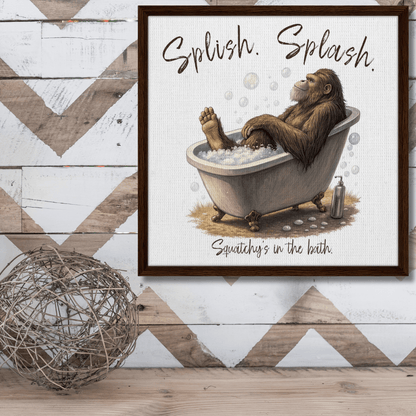Sasquatch in the Bath Canvas Wall art - Out of Office Outfitters - Print Material