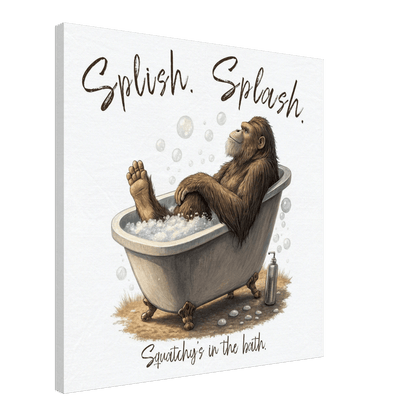 Sasquatch in the Bath Canvas Wall art - Out of Office Outfitters - Print Material