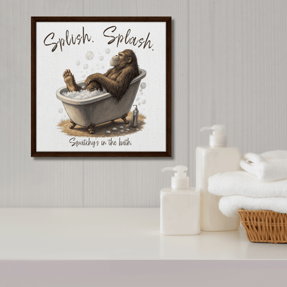 Sasquatch in the Bath Canvas Wall art - Out of Office Outfitters - Print Material