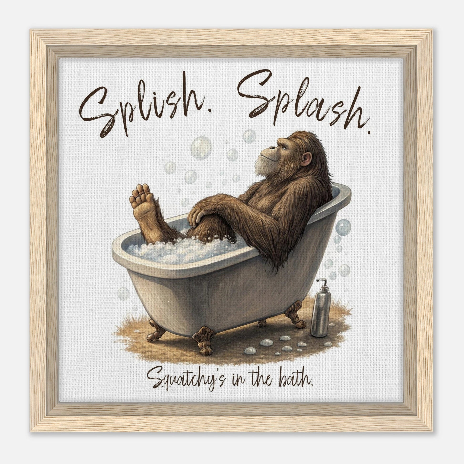 Sasquatch in the Bath Canvas Wall art - Out of Office Outfitters - Print Material