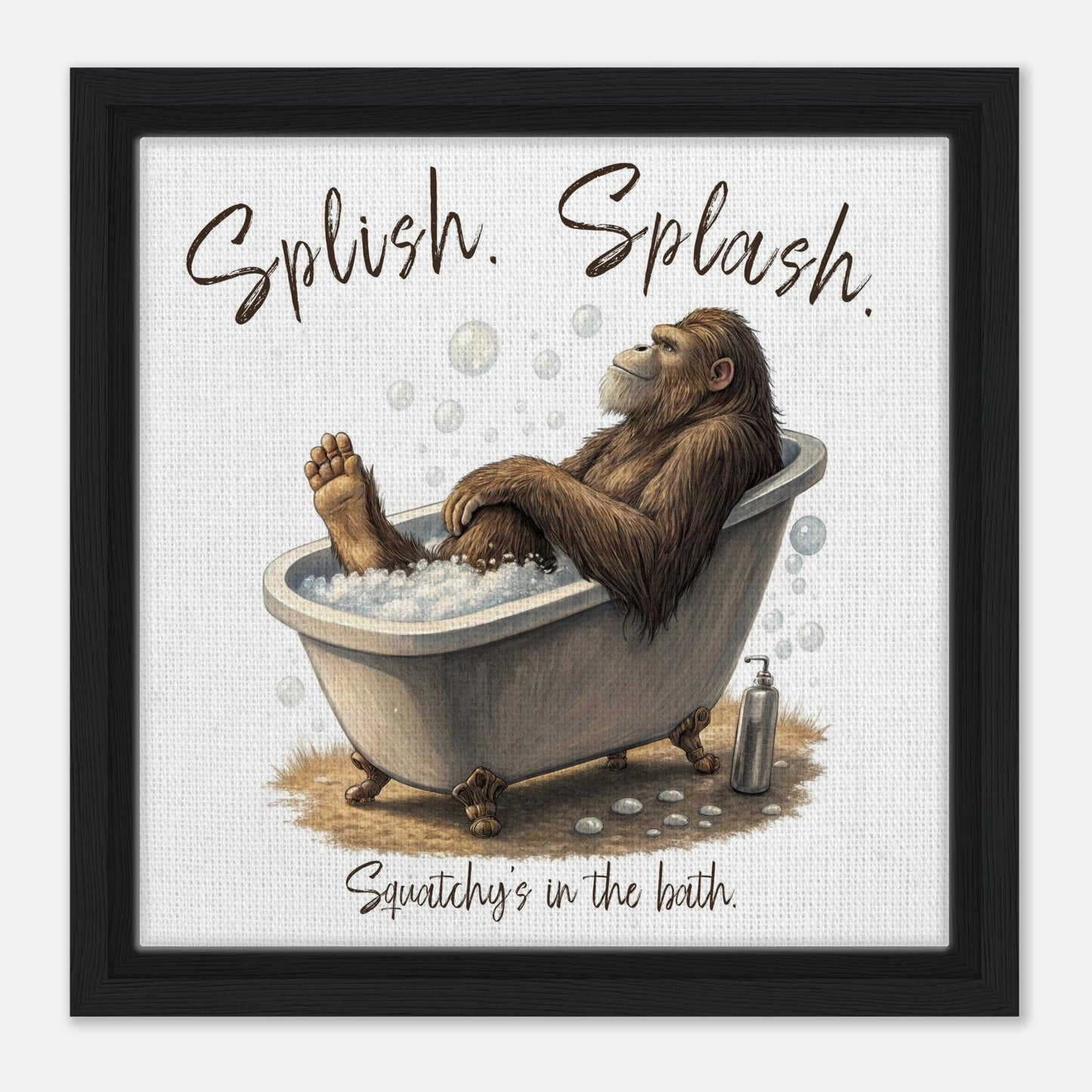 Sasquatch in the Bath Canvas Wall art - Out of Office Outfitters - Print Material