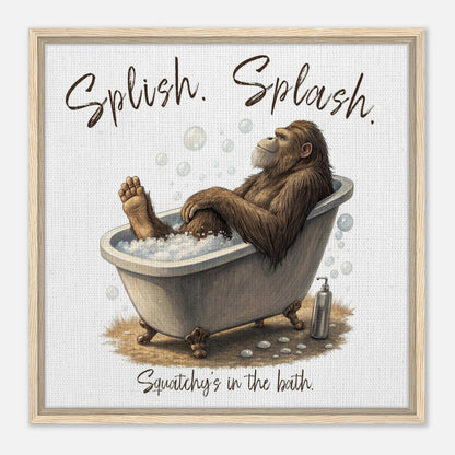 Sasquatch in the Bath Canvas Wall art - Out of Office Outfitters - Print Material