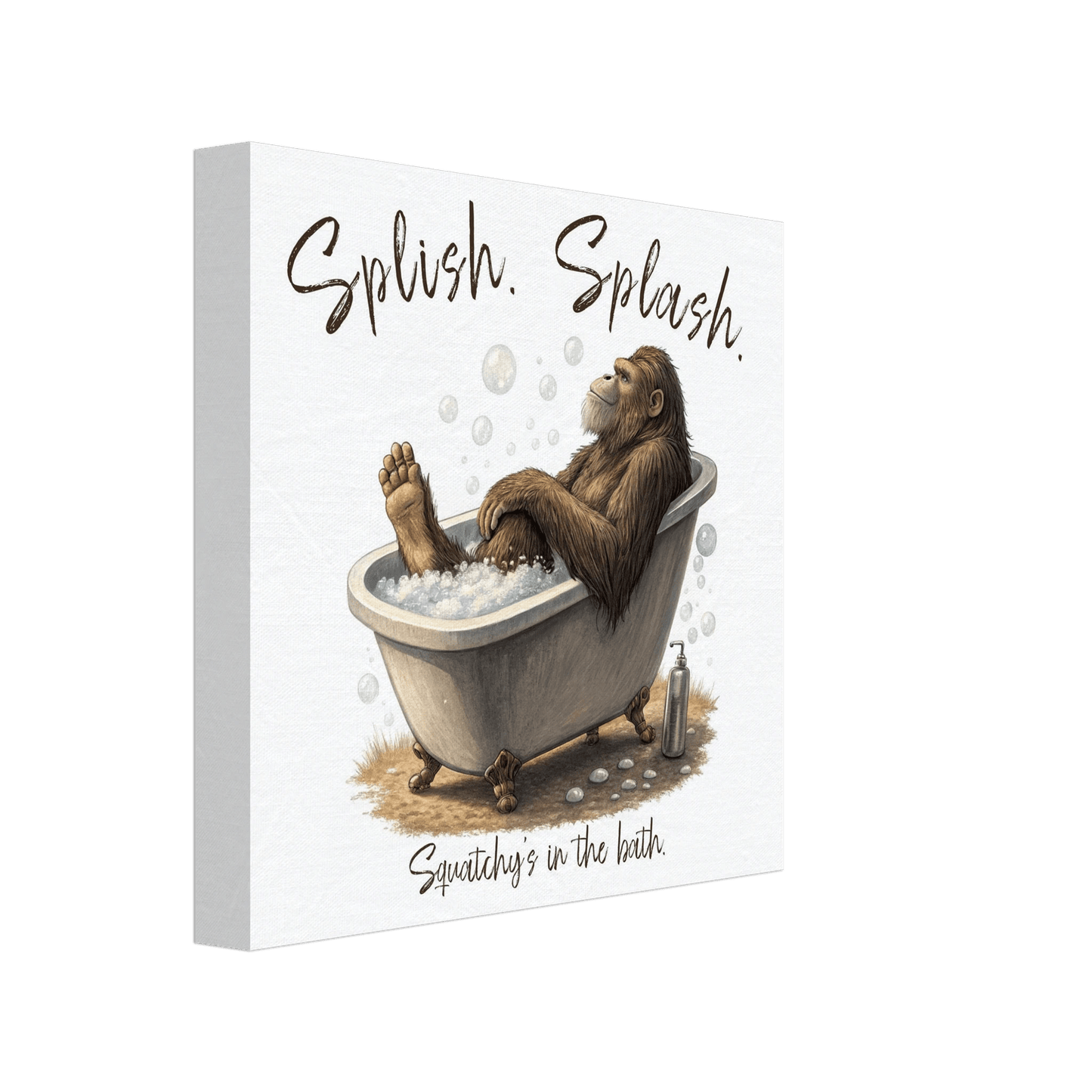 Sasquatch in the Bath Canvas Wall art - Out of Office Outfitters - Print Material
