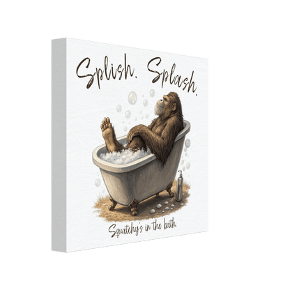Sasquatch in the Bath Canvas Wall art - Out of Office Outfitters - Print Material