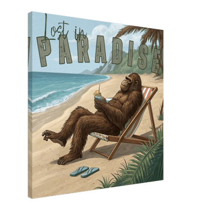 Sasquatch Lost in Paradise Canvas Wall art - Out of Office Outfitters - Print Material
