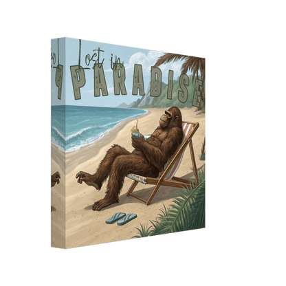 Sasquatch Lost in Paradise Canvas Wall art - Out of Office Outfitters - Print Material