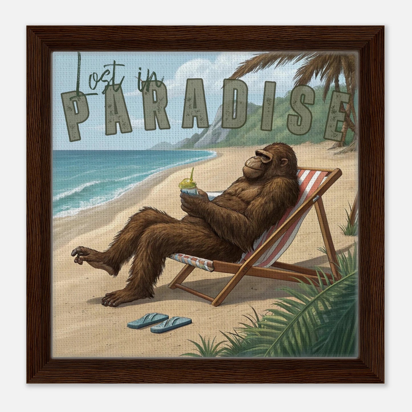 Sasquatch Lost in Paradise Canvas Wall art - Out of Office Outfitters - Print Material