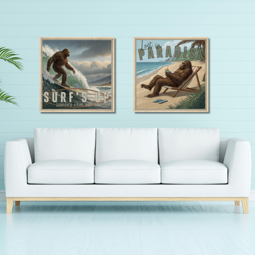 Sasquatch Lost in Paradise Canvas Wall art - Out of Office Outfitters - Print Material