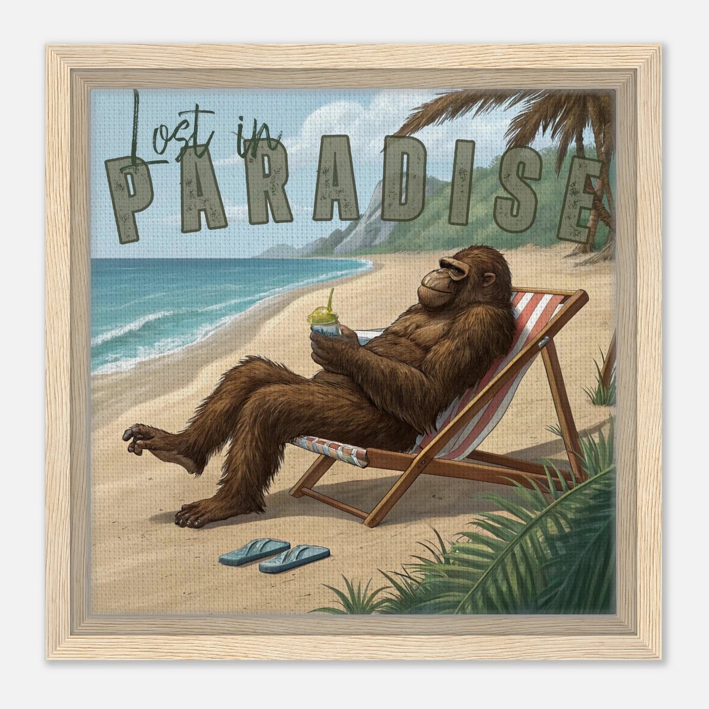Sasquatch Lost in Paradise Canvas Wall art - Out of Office Outfitters - Print Material
