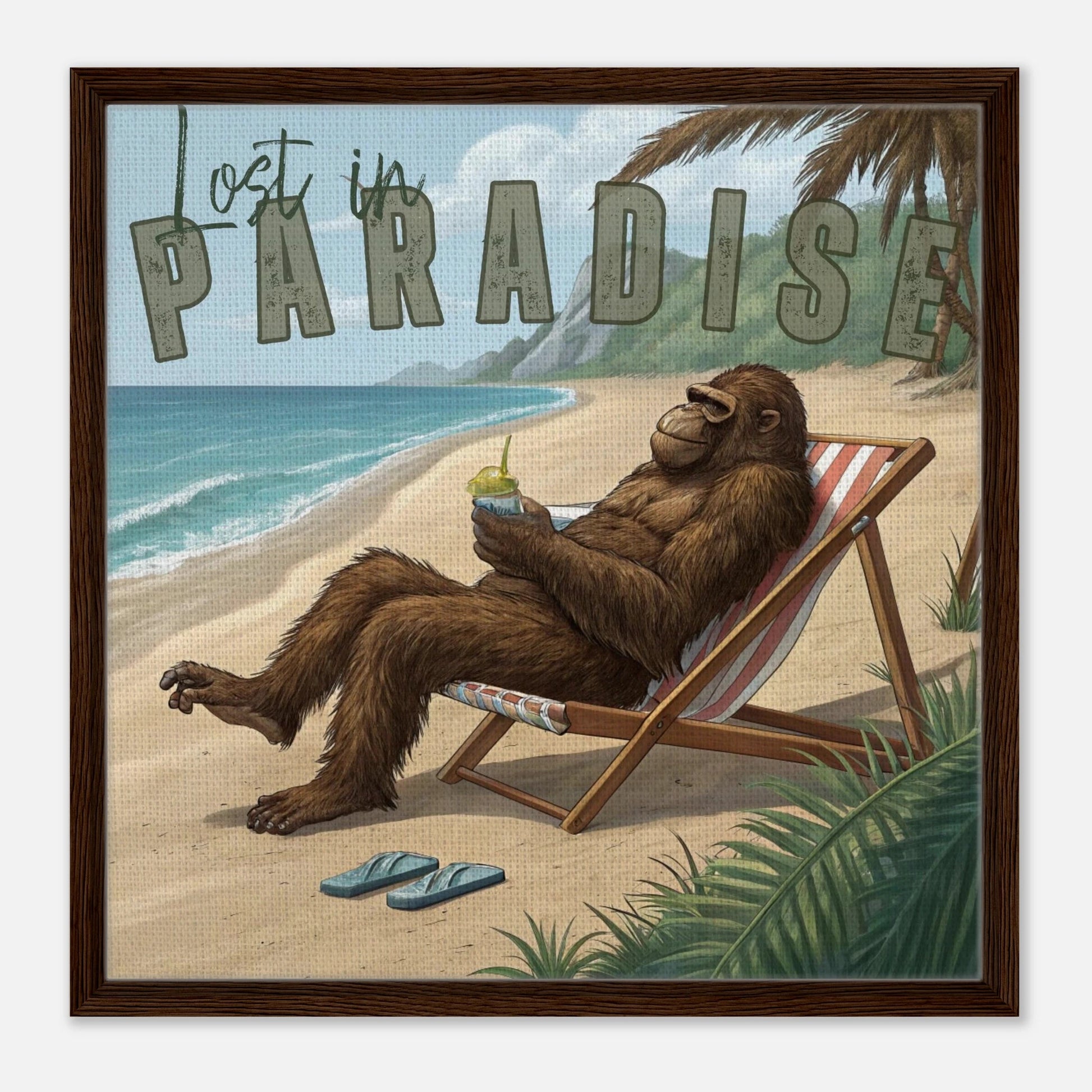 Sasquatch Lost in Paradise Canvas Wall art - Out of Office Outfitters - Print Material