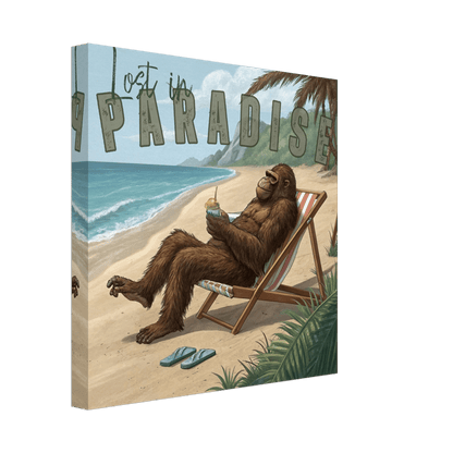 Sasquatch Lost in Paradise Canvas Wall art - Out of Office Outfitters - Print Material