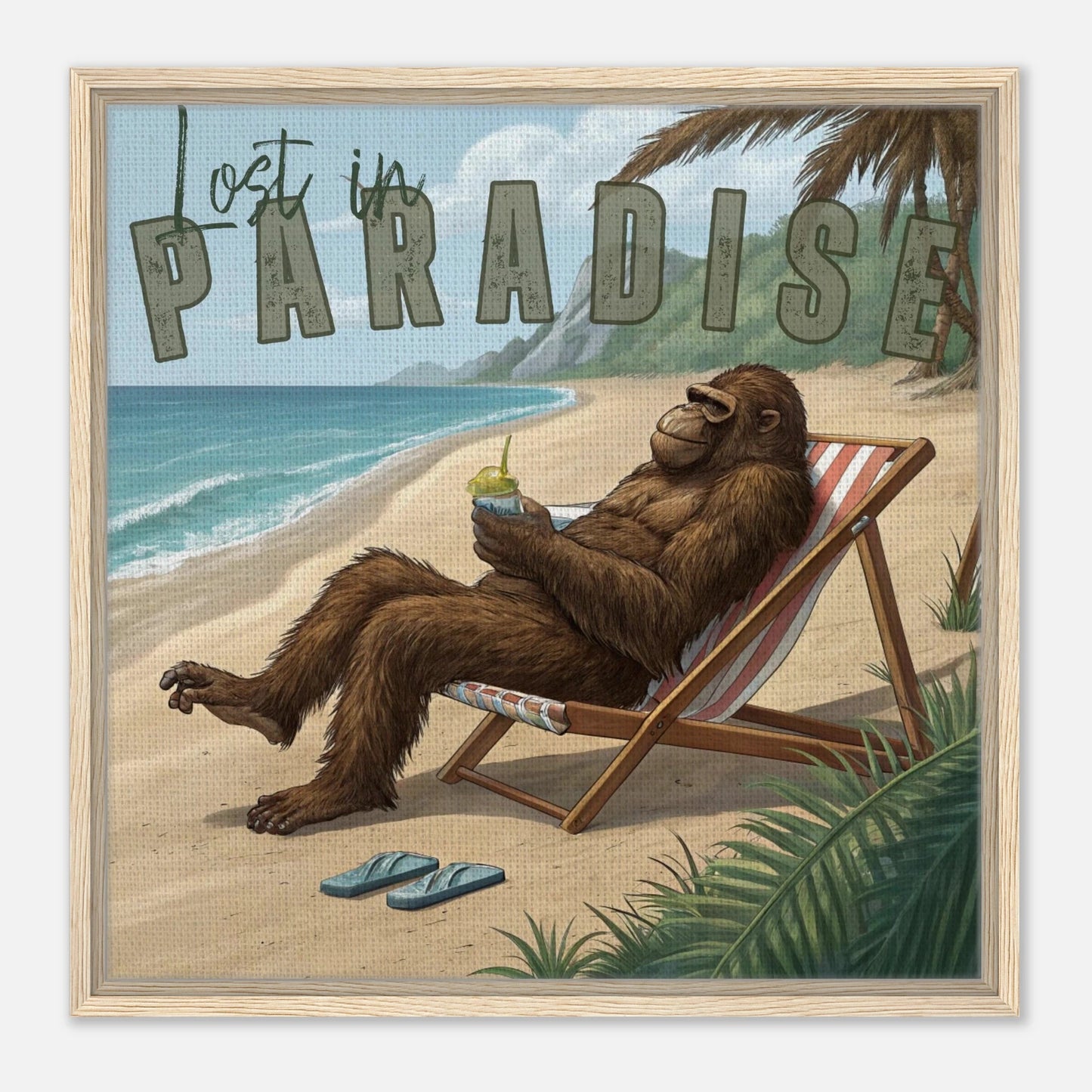 Sasquatch Lost in Paradise Canvas Wall art - Out of Office Outfitters - Print Material