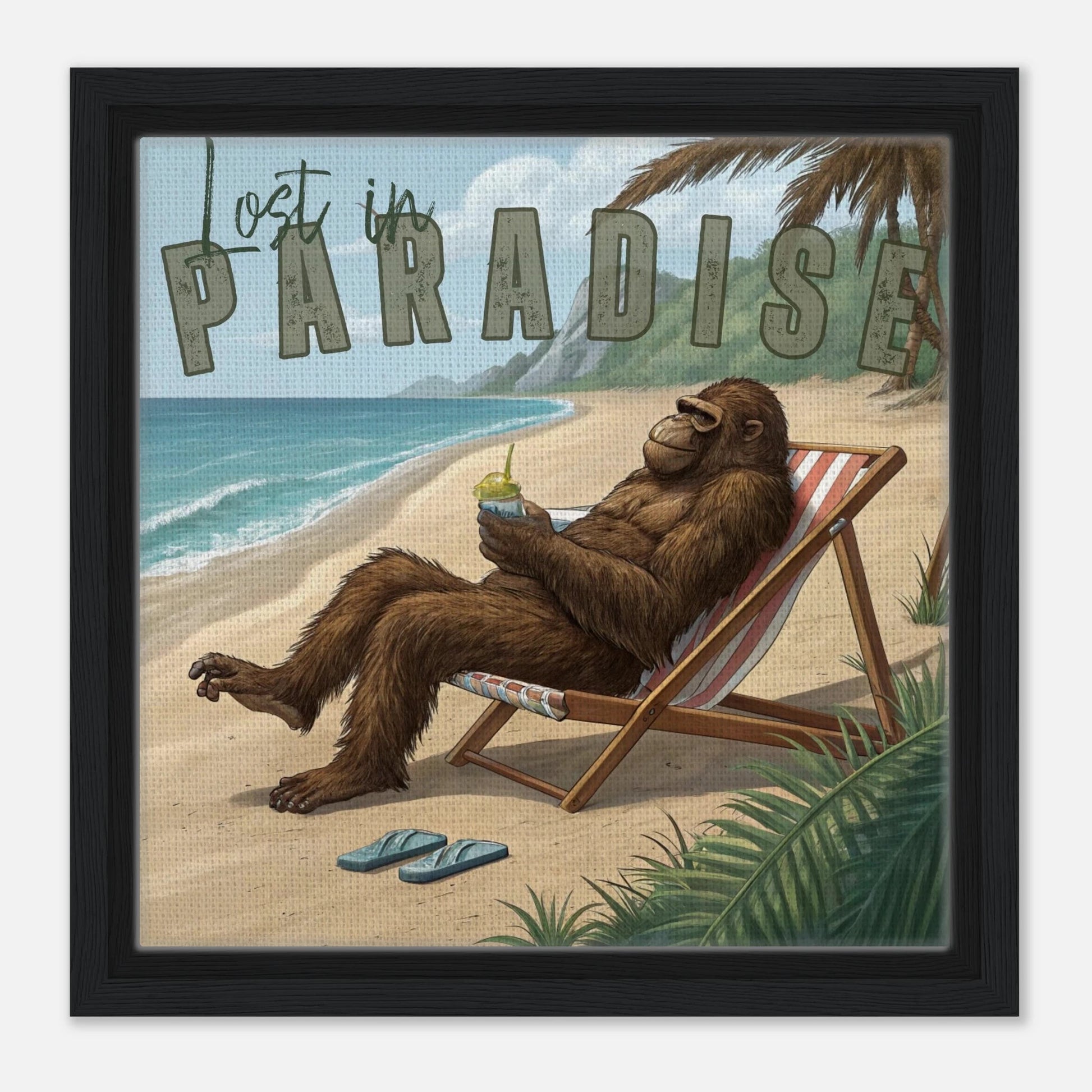 Sasquatch Lost in Paradise Canvas Wall art - Out of Office Outfitters - Print Material
