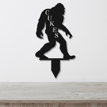 Sasquatch Metal Garden Row Marker with Custom Text - Out of Office Outfitters - Die - Cut Sign