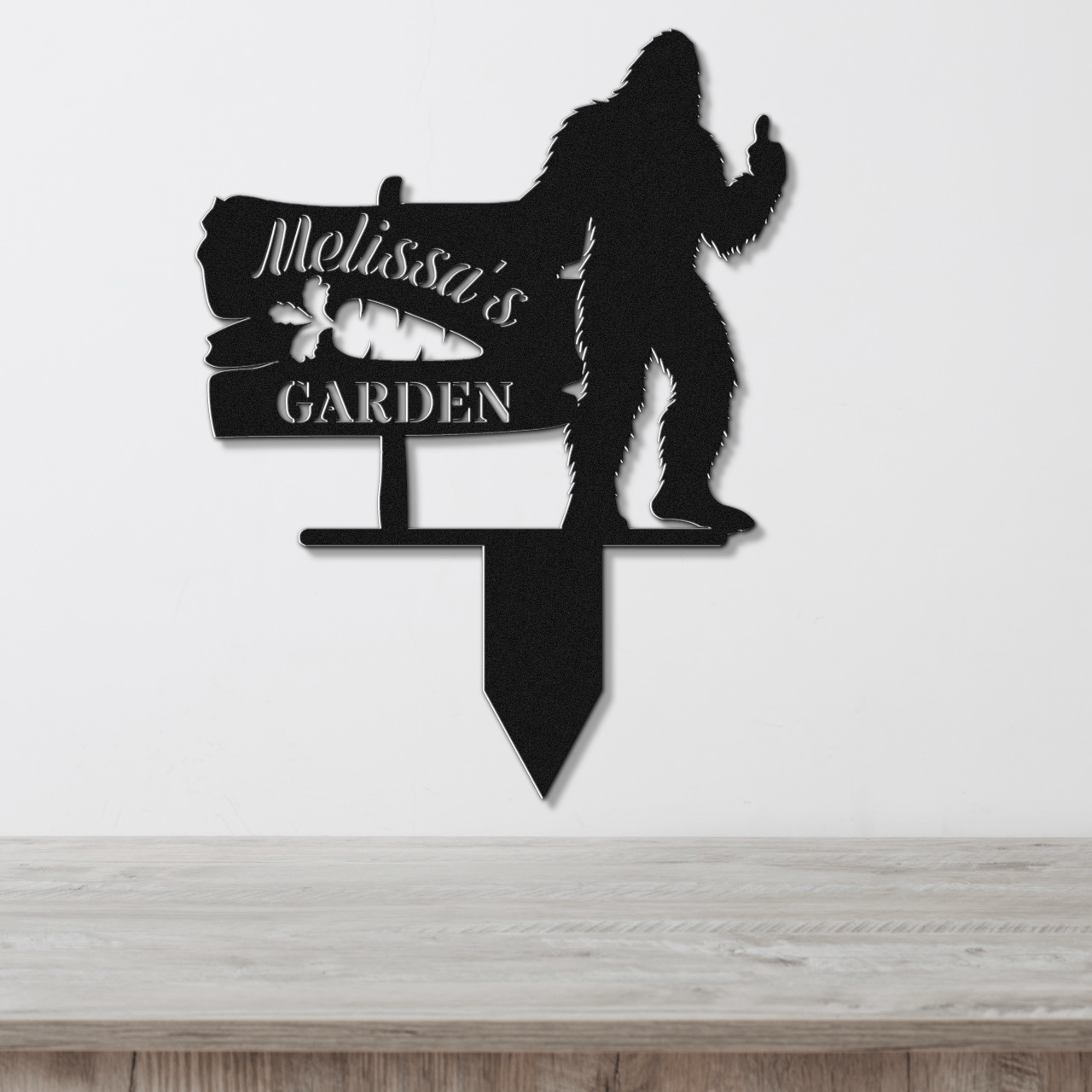 Sasquatch Metal Garden Sign with Custom Text - Out of Office Outfitters - Die - Cut Sign
