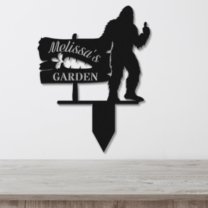 Sasquatch Metal Garden Sign with Custom Text - Out of Office Outfitters - Die - Cut Sign