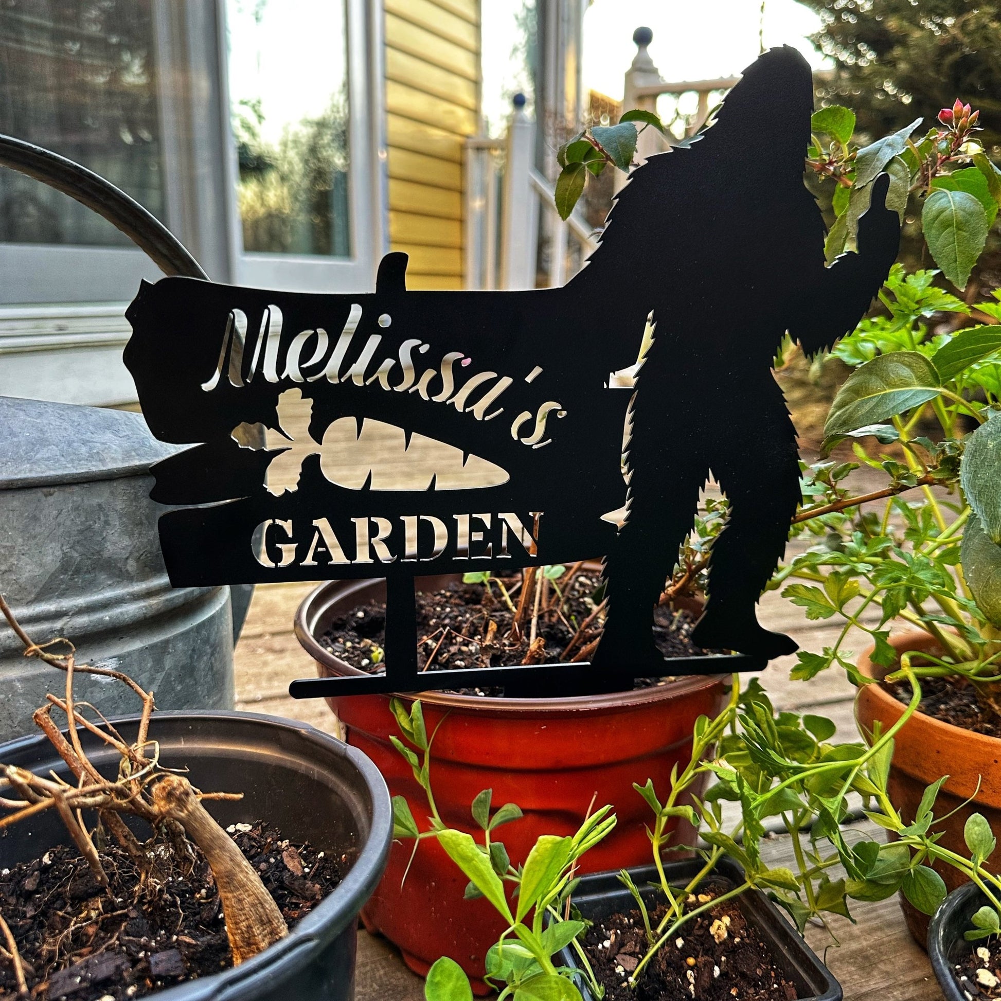 Sasquatch Metal Garden Sign with Custom Text - Out of Office Outfitters - Die - Cut Sign