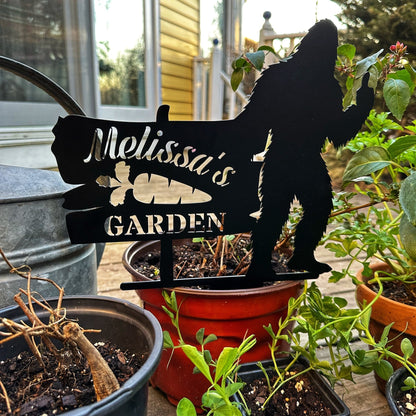Sasquatch Metal Garden Sign with Custom Text - Out of Office Outfitters - Die - Cut Sign